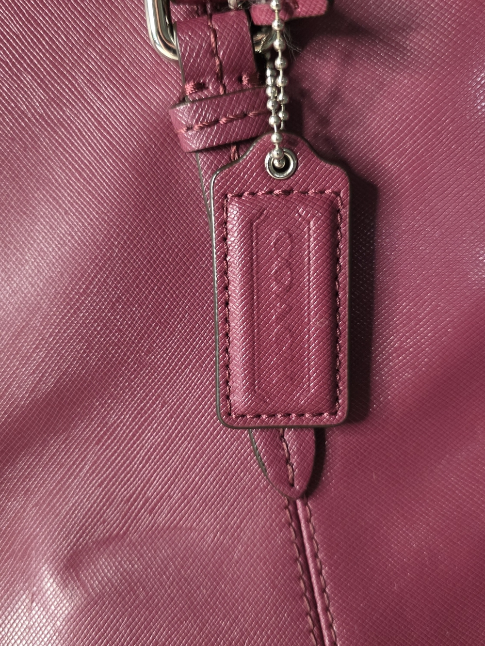 Coach Peyton SaffianoLeather Tote Bag Burgundy - Picture 5 of 11